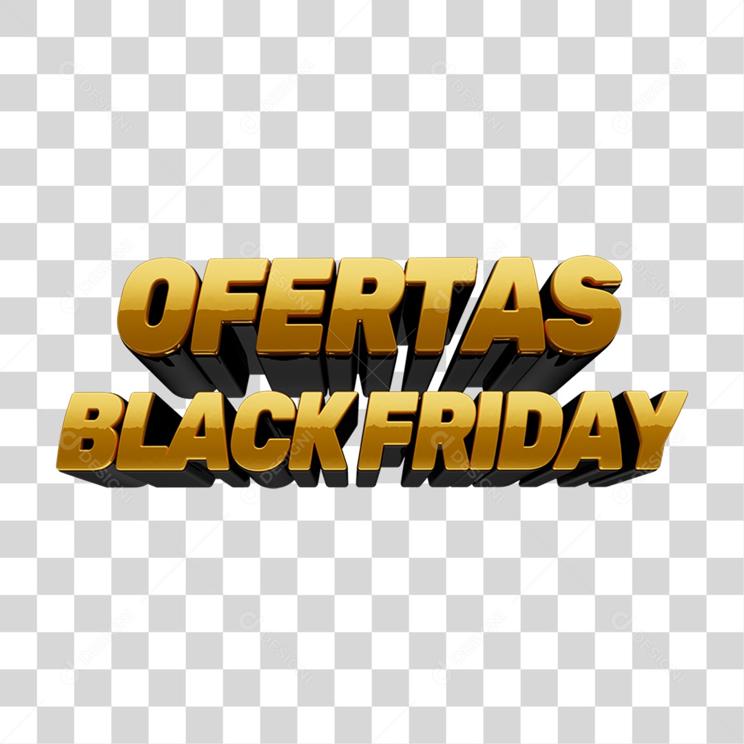 Selo 3D Ofertas Black Friday Para Composição PNG Transparente