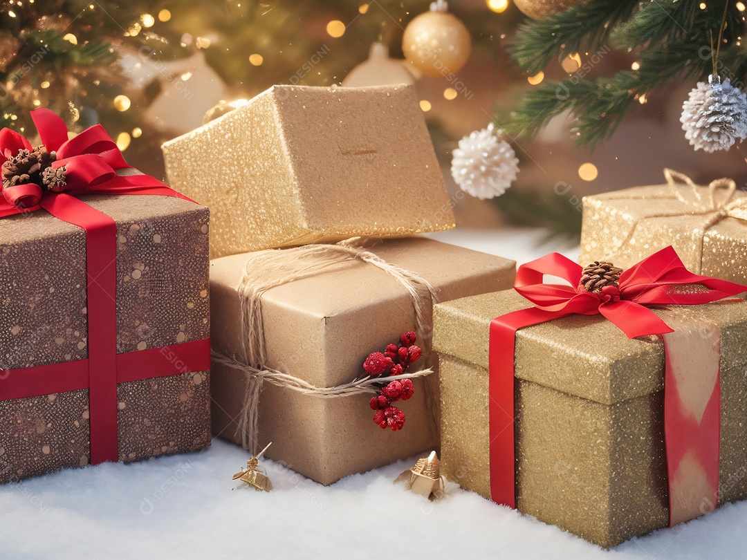 Caixas de presente de natal e ano novo