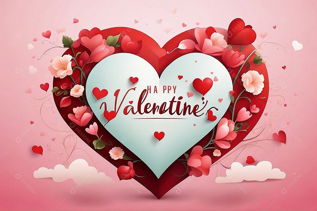 Dia namorados neon grande coração com espaço para texto IA generativa