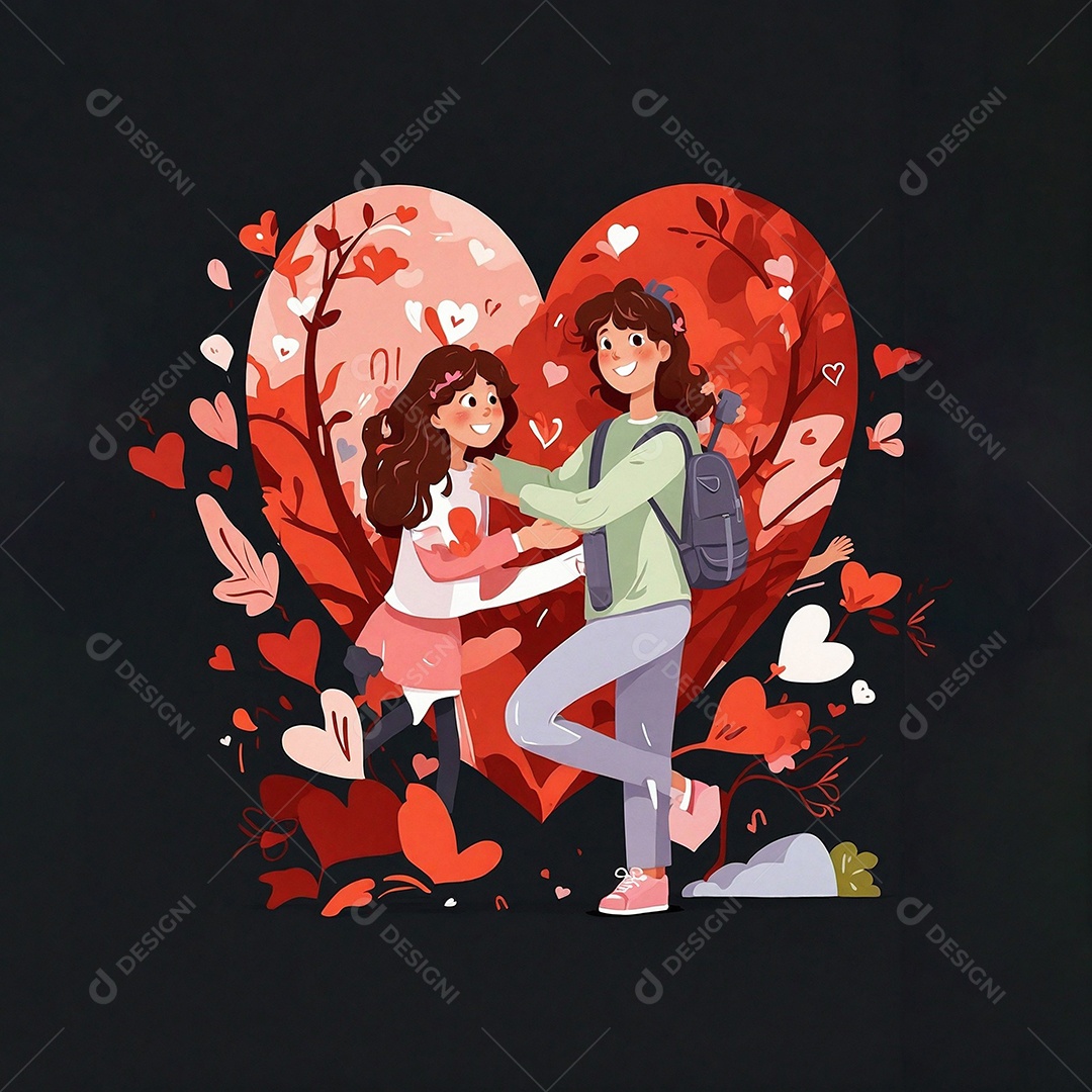 Dia dos namorados bela pintura ilustrativa para postagem nas redes sociais IA generativa