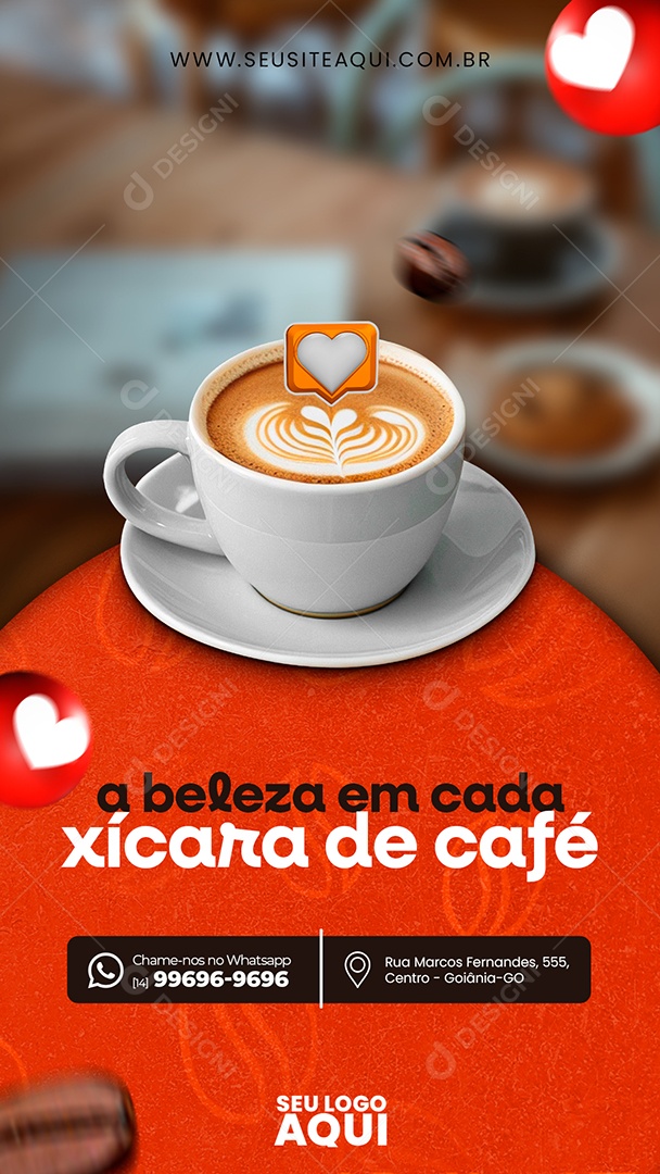 Story Cafeteria A Beleza em Cada Xícara de Café Social Media PSD Editável