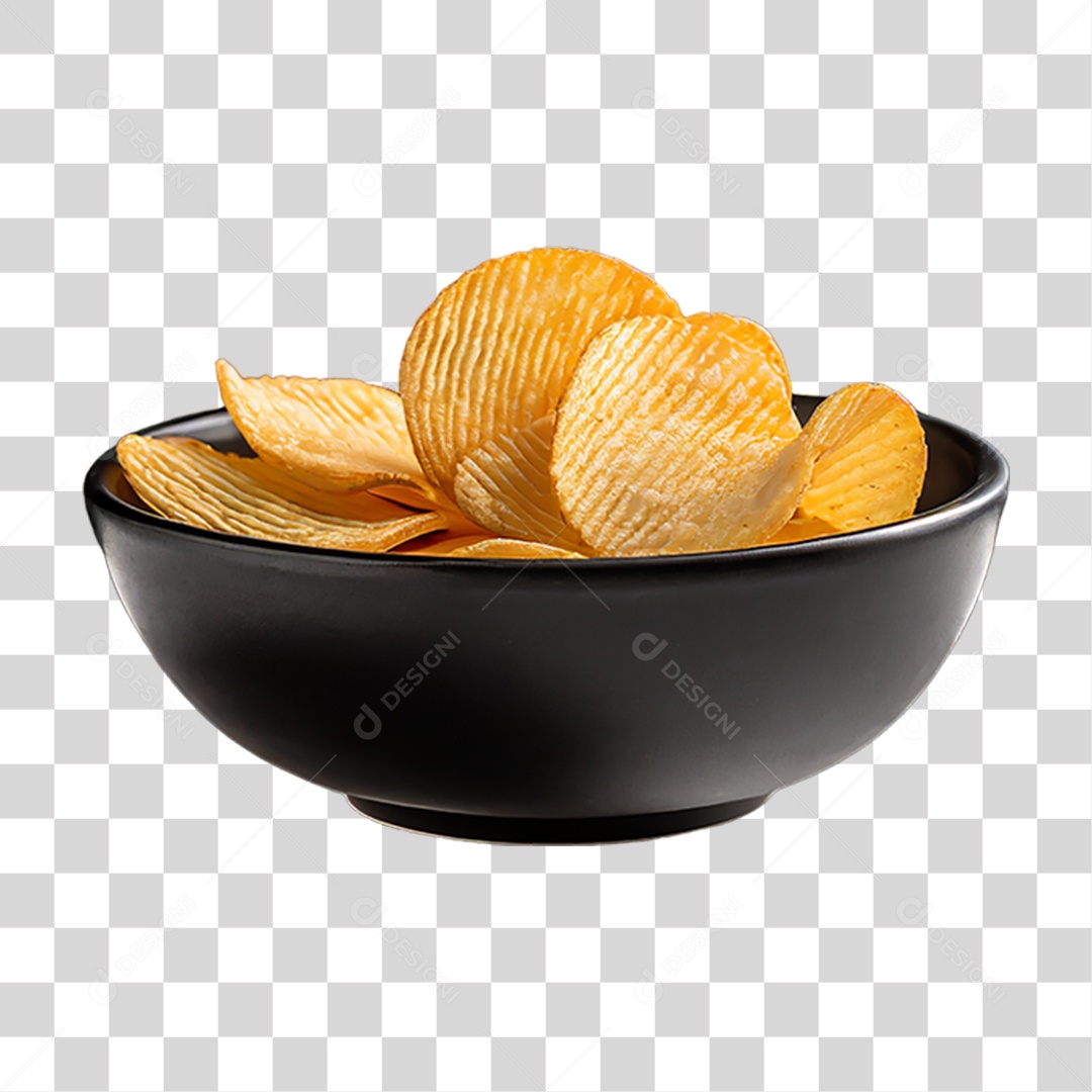 Tigela com Batatas Fritas PNG Transparente