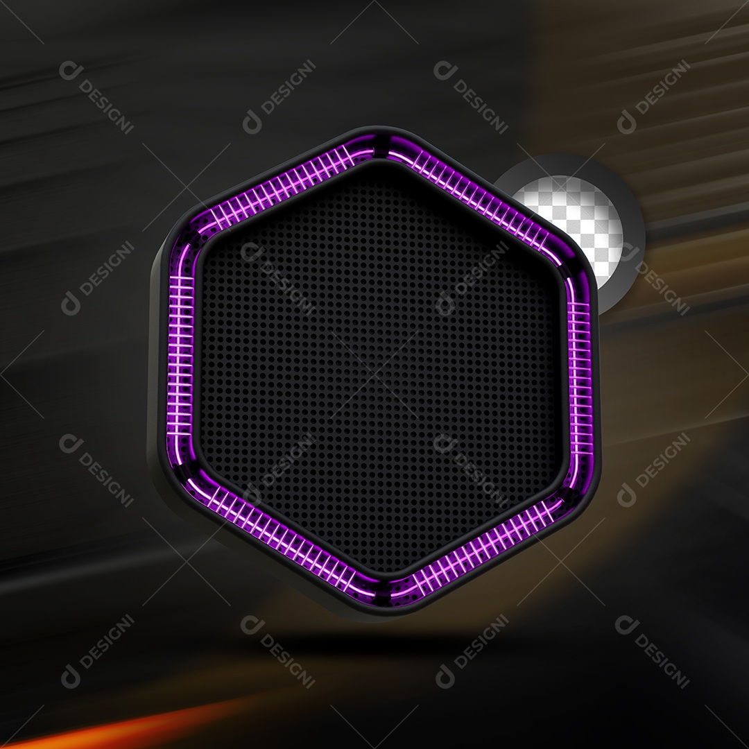 Painel Preto LED Roxo Elemento 3D de Black Friday para Composição PSD