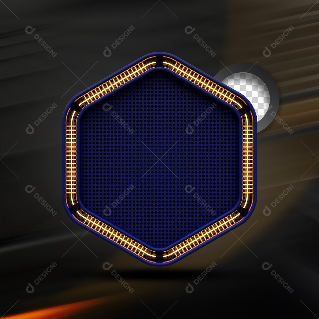 Painel Preto LED Laranja Elemento 3D de Black Friday para Composição PSD