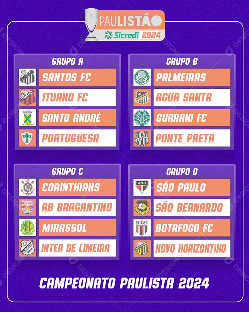 Social Media Capeonato Paulista 2024 Futebol PSD Editável