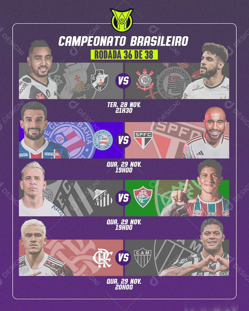 Social Media Flyer Campeonato Brasileiro PSD Editável