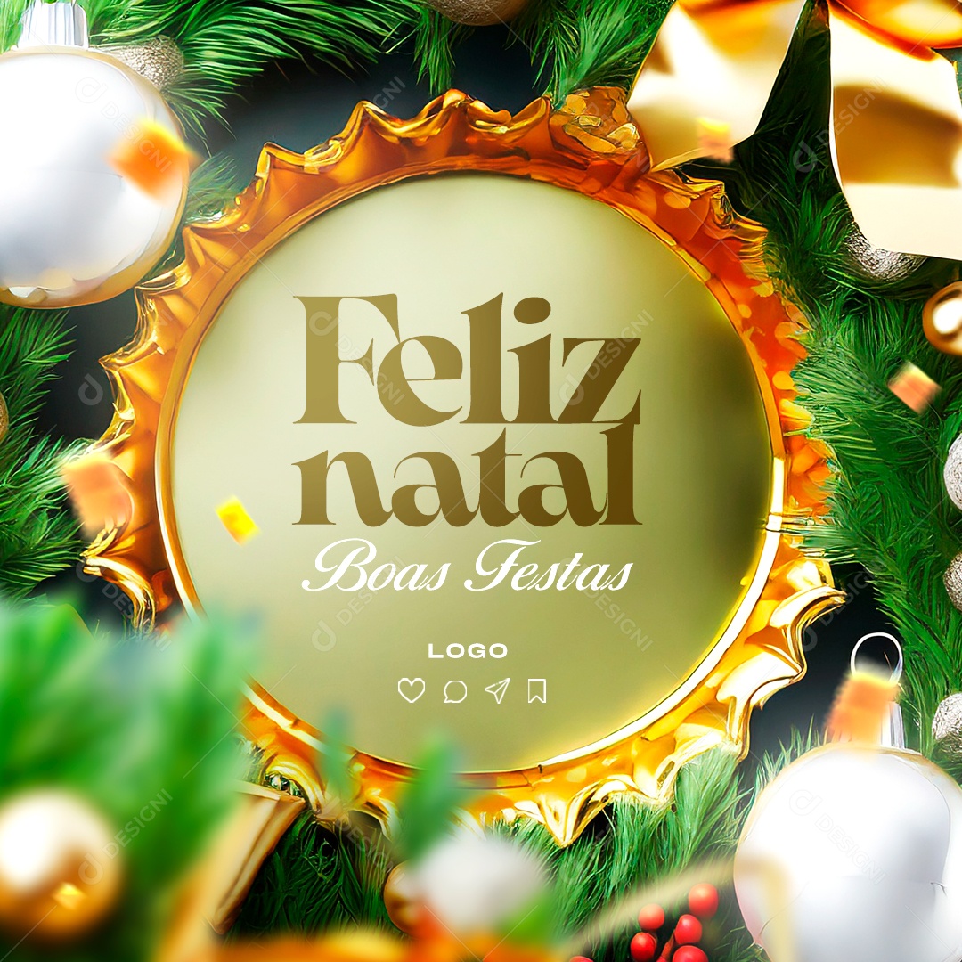 Boas Festas Feliz Natal Social Media PSD Editável