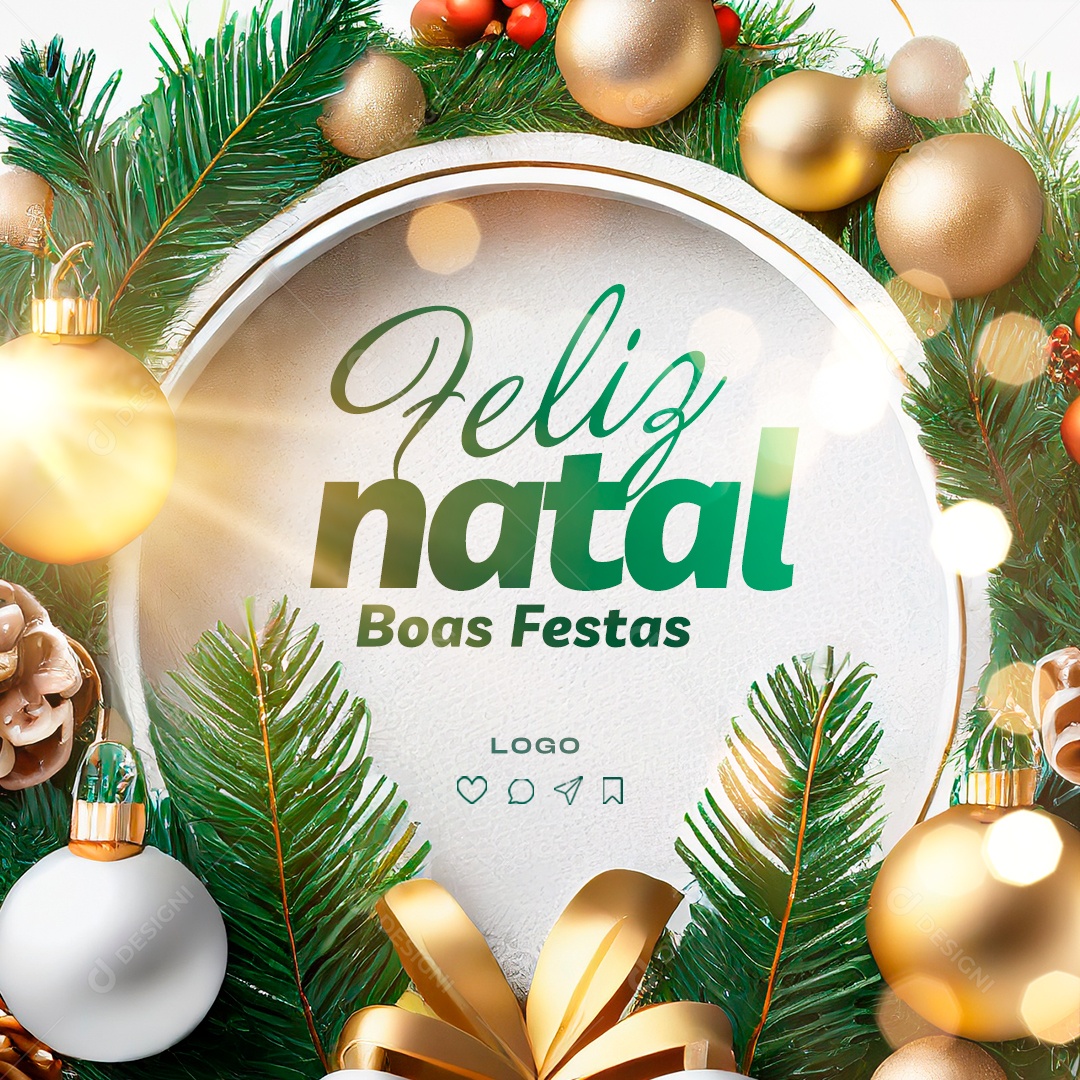 Feliz Natal Boas Festas Social Media PSD Editável