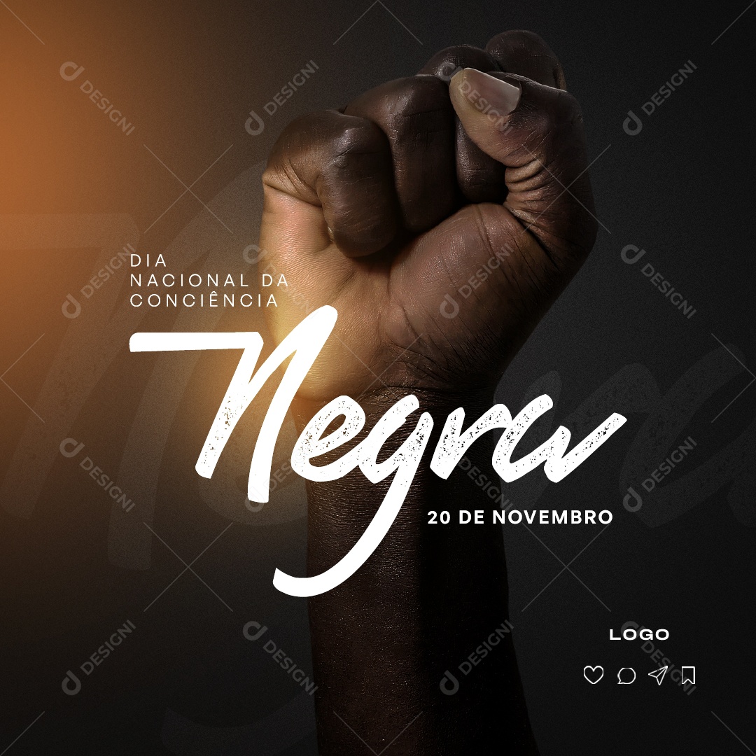 Dia Nacional da Consciência Negra 20 de Novembro Social Media PSD Editável