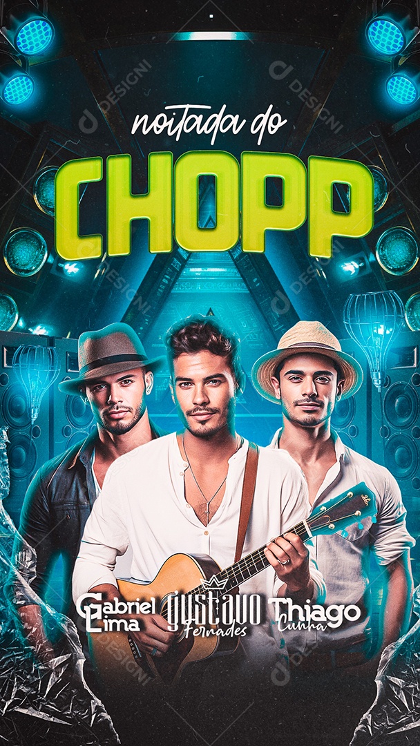 Story Flyer Night of Chopp Gabriel Lima Gustavo Ferandes Thiago Cunha Social Media PSD Editable