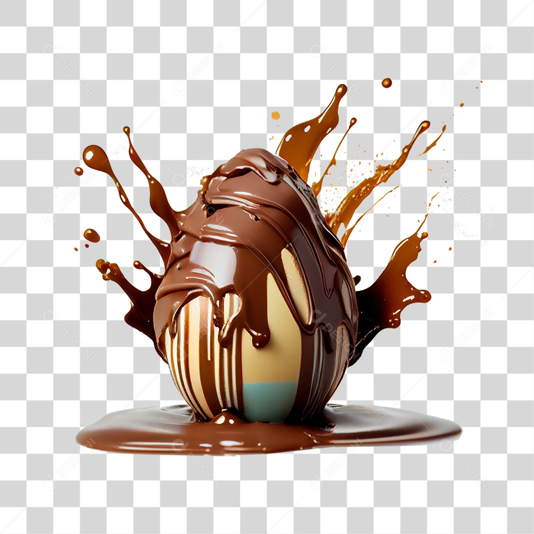 Ovo de Chocolate Para a Páscoa PNG Transparente
