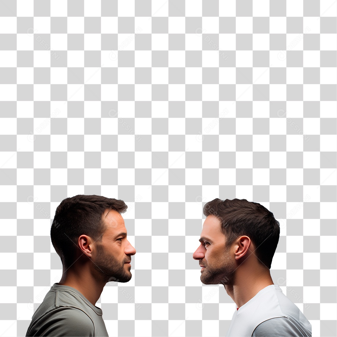 Dois Homens se Encarando PNG Transparente