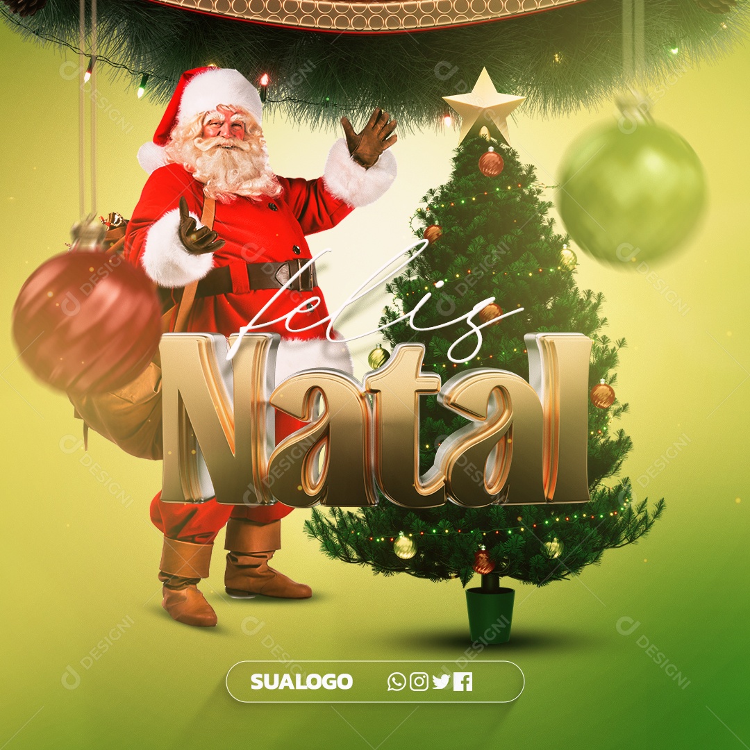 Social Media Feliz Natal 25 De Dezembro PSD Editável