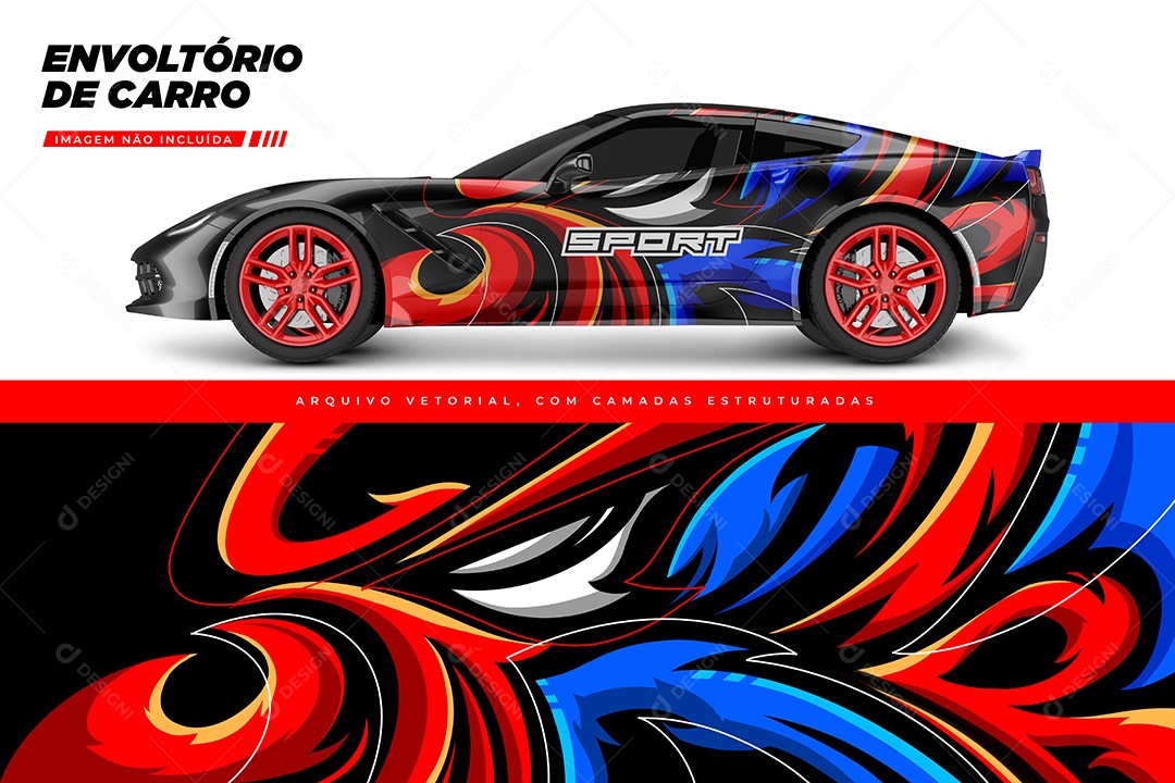 Envelopamento Para Caro Ilustração Vetor EPS