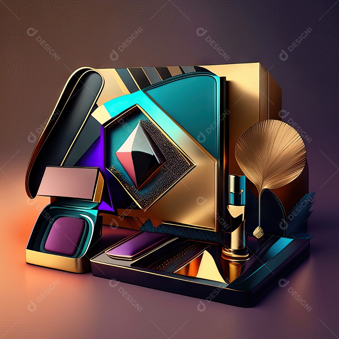 Paletas de maquiagem produto moda renderização 3d