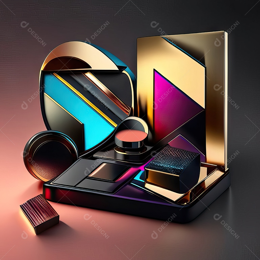 Paletas de maquiagem produto moda renderização 3d