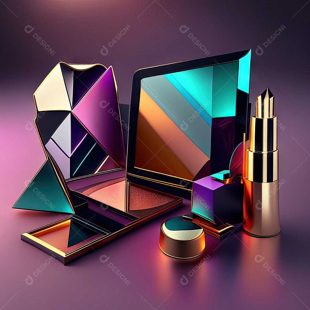 Paletas de maquiagem produto moda renderização 3d
