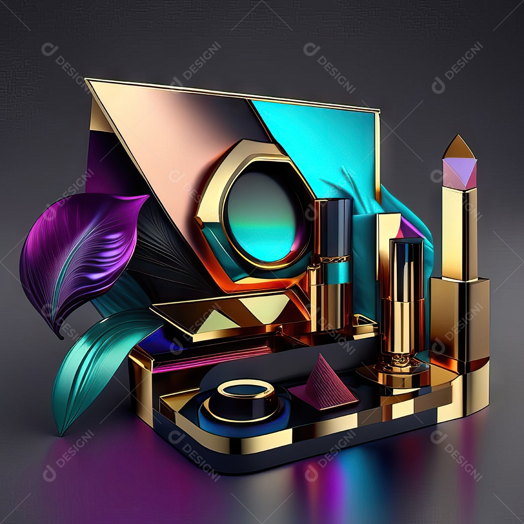 Paletas de maquiagem produto moda renderização 3d