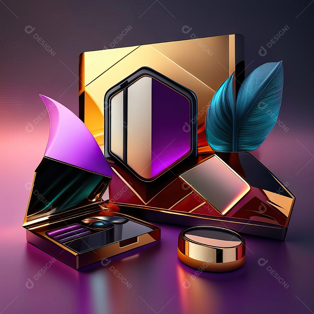 Paletas de maquiagem produto moda renderização 3d