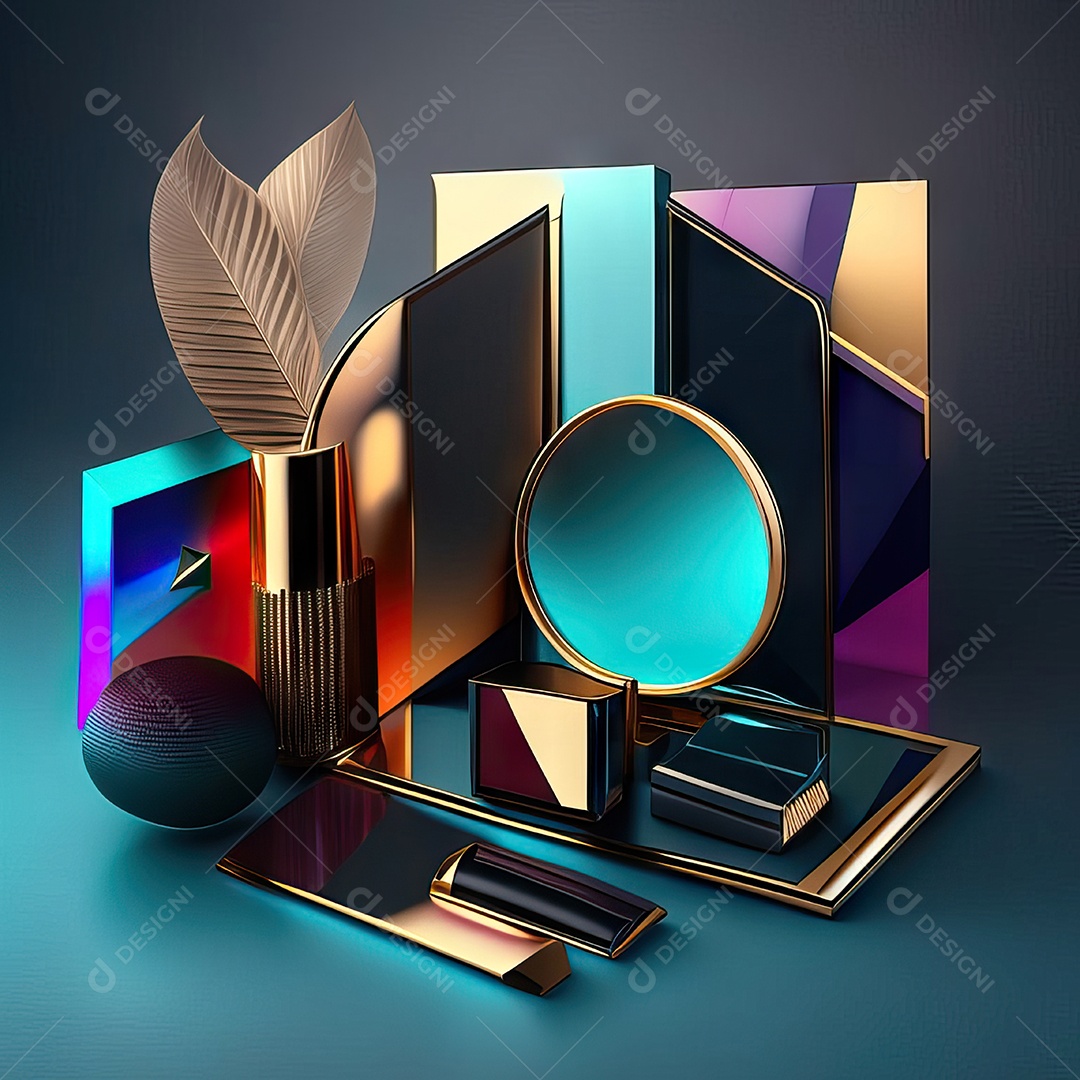 Paletas de maquiagem produto moda renderização 3d