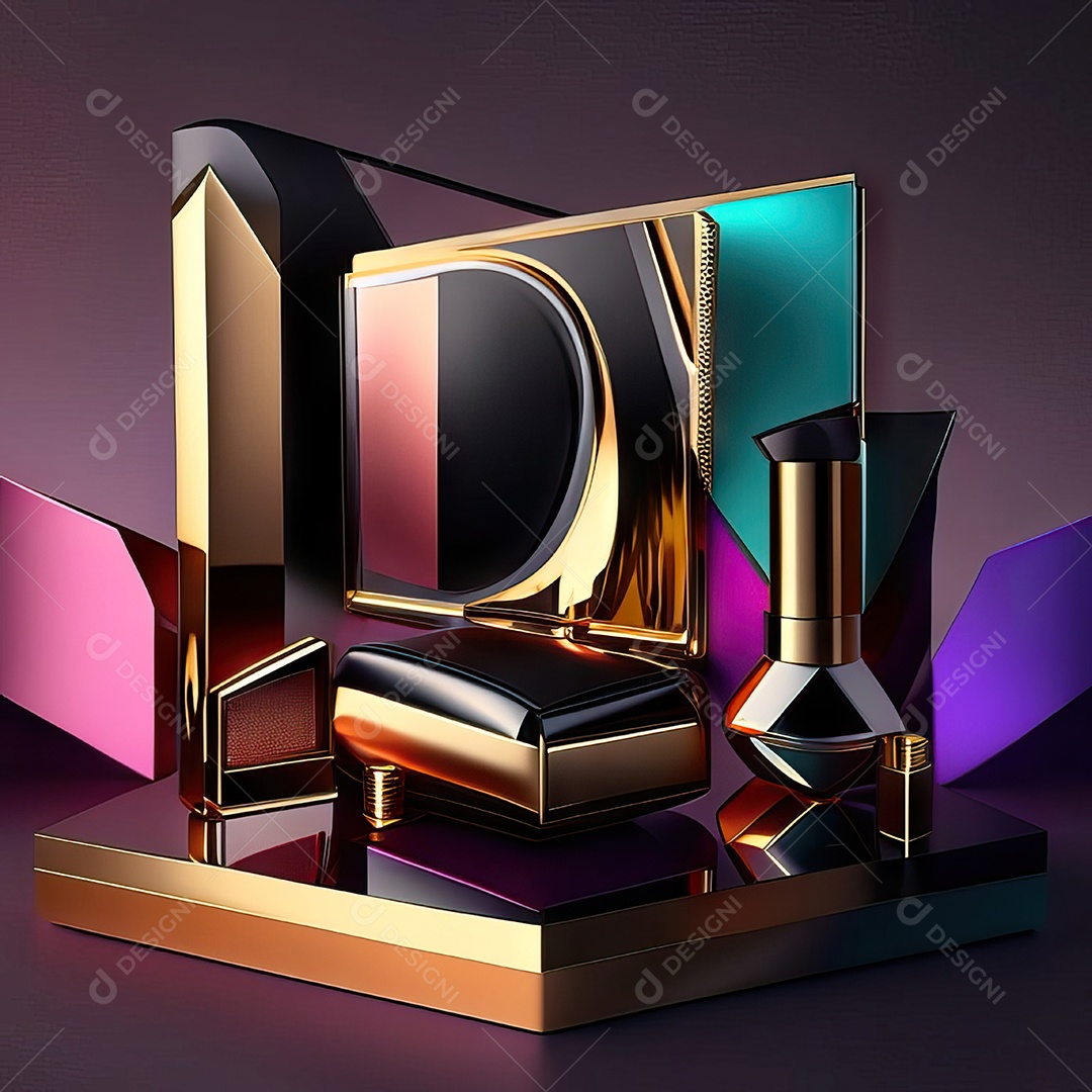 Paletas de maquiagem produto moda renderização 3d