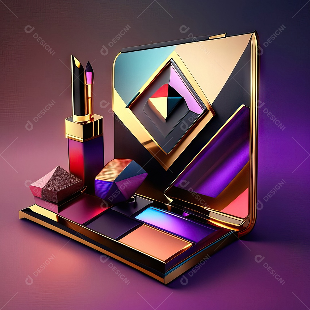 Paletas de maquiagem produto moda renderização 3d