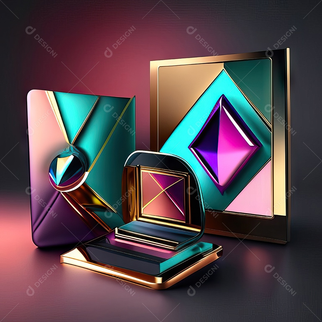 Paletas de maquiagem produto moda renderização 3d