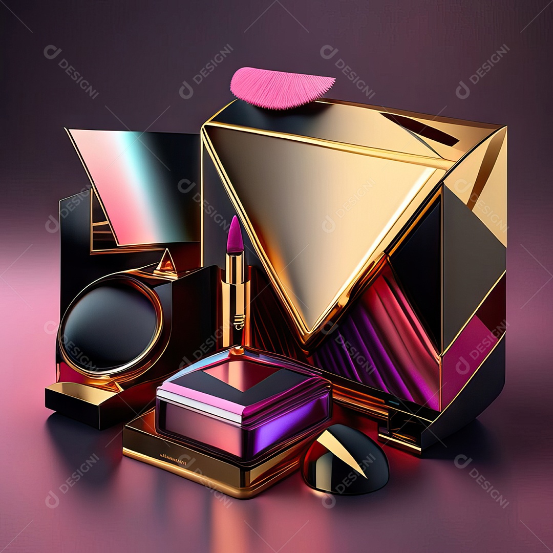 Paletas de maquiagem produto moda renderização 3d