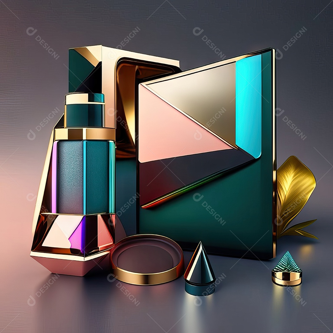 Paletas de maquiagem produto moda renderização 3d