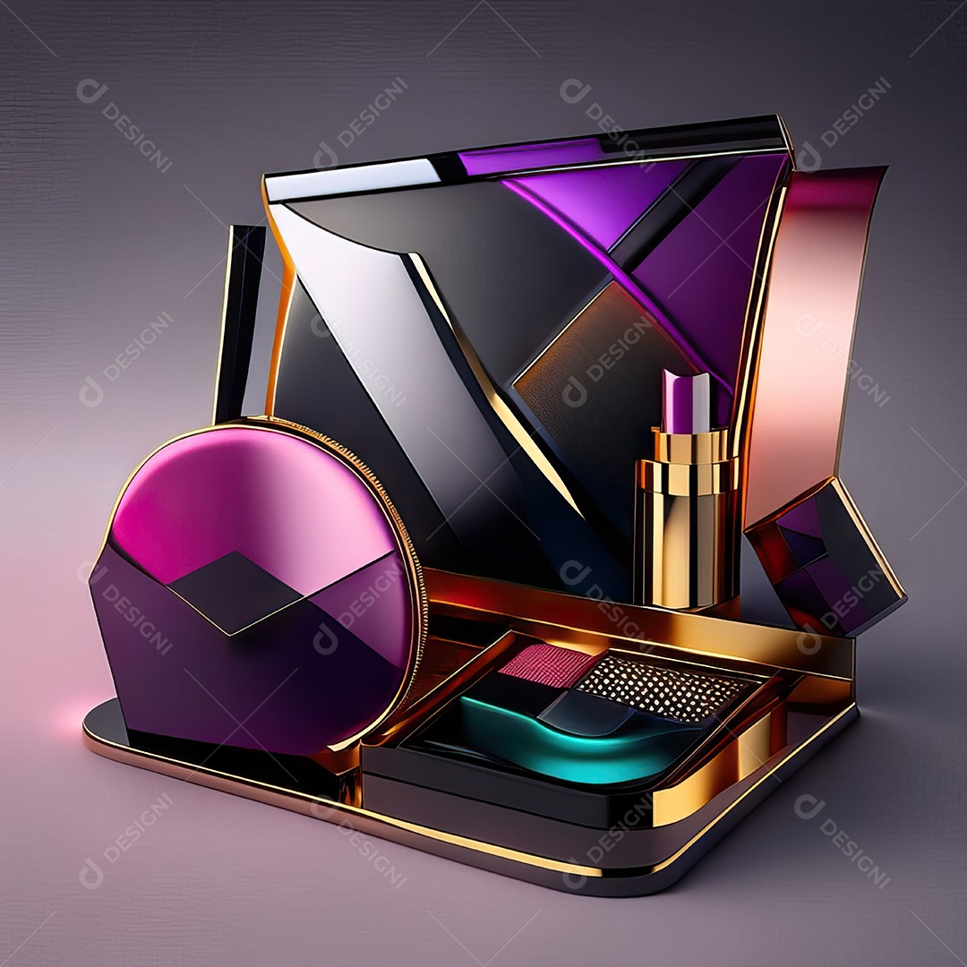 Paletas de maquiagem produto moda renderização 3d