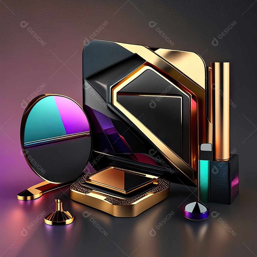 Paletas de maquiagem produto moda renderização 3d