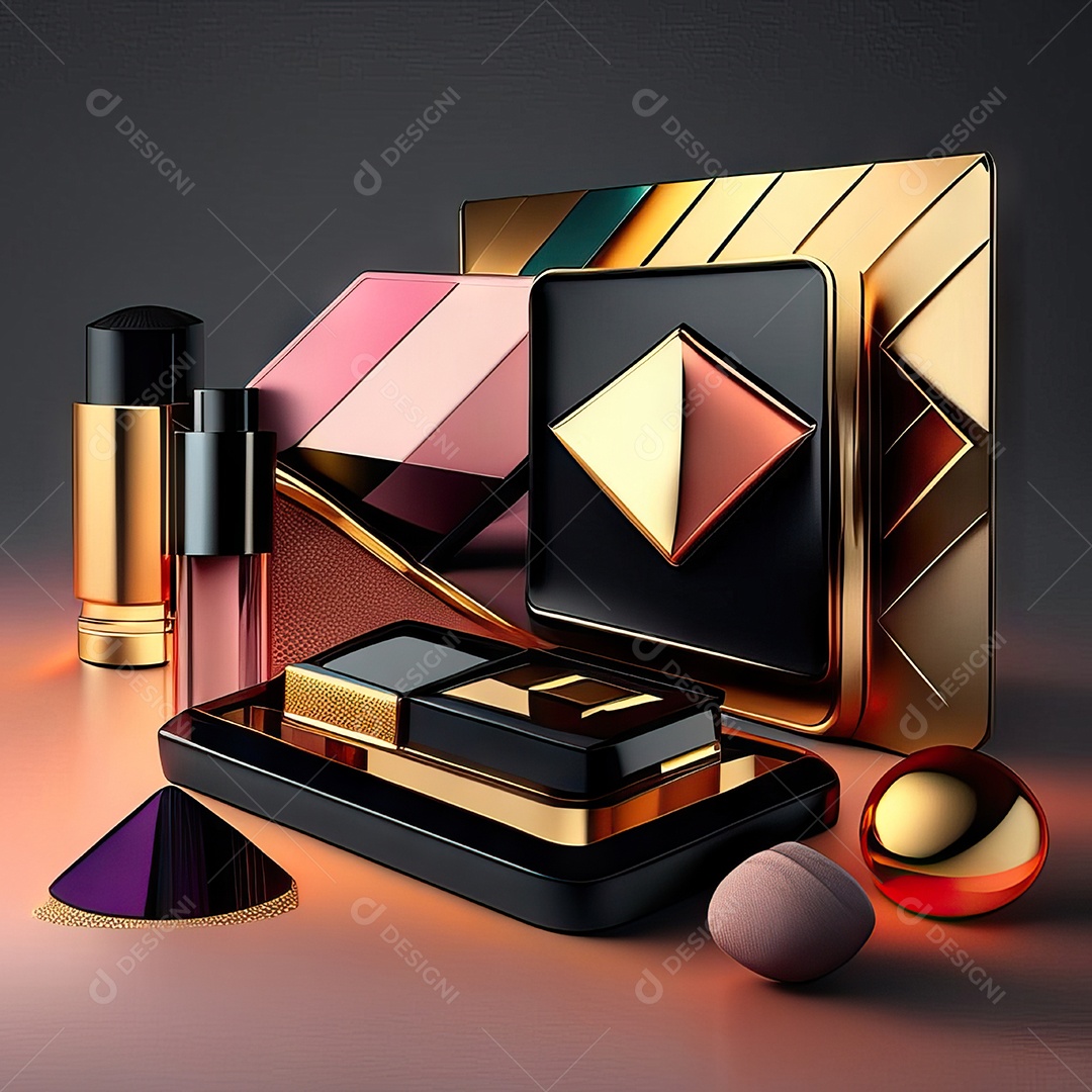 Paletas de maquiagem produto moda renderização 3d