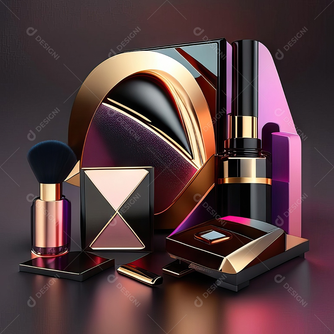 Paletas de maquiagem produto moda renderização 3d