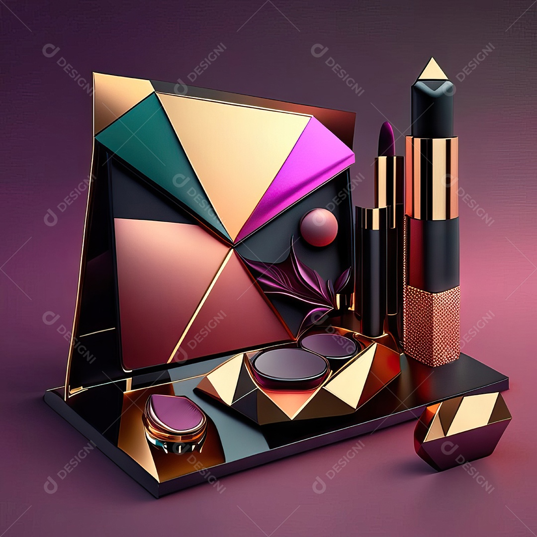Paletas de maquiagem produto moda renderização 3d