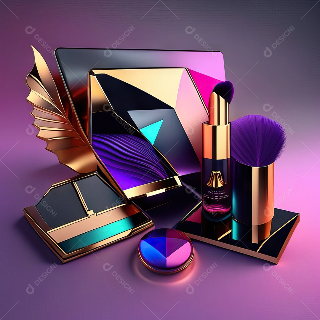 Paletas de maquiagem produto moda renderização 3d