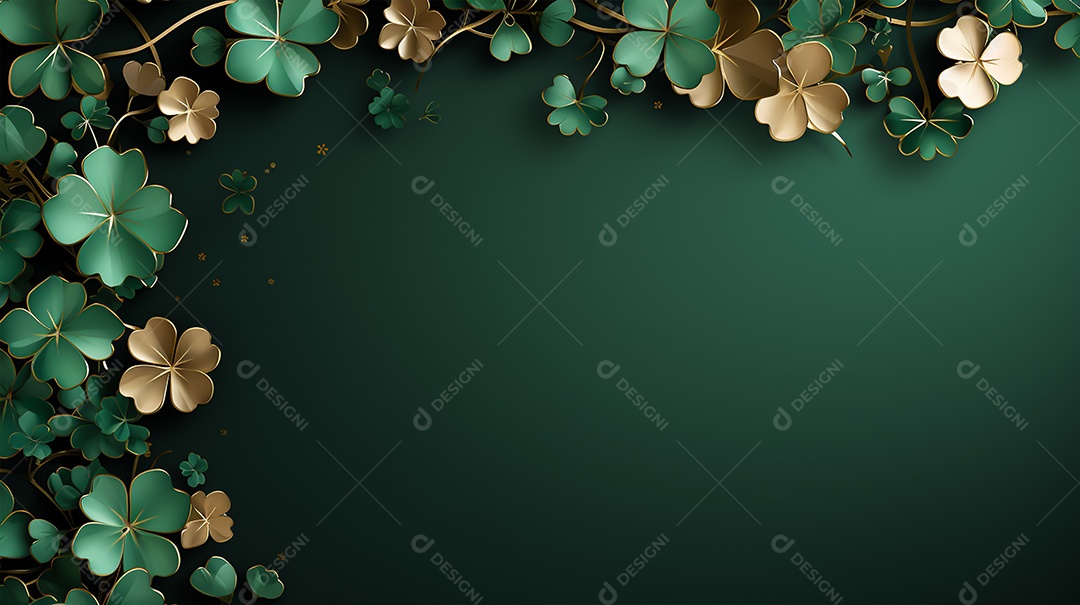 Dia de São Patrício moldura com flores verdes