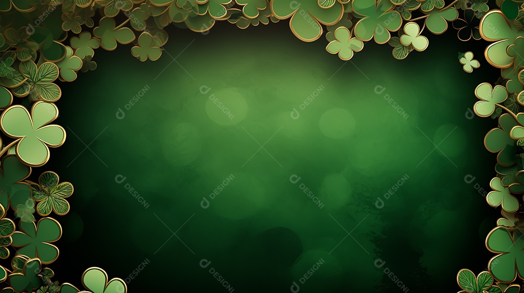 Dia de São Patrício moldura com flores verdes