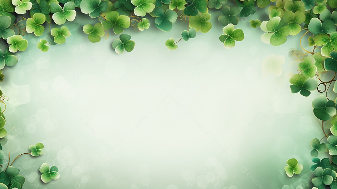 Dia de São Patrício moldura com flores verdes