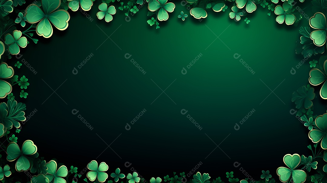 Dia de São Patrício moldura com flores verdes