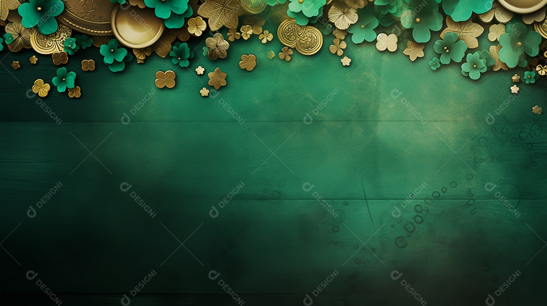 Dia de São Patrício moldura com flores verdes