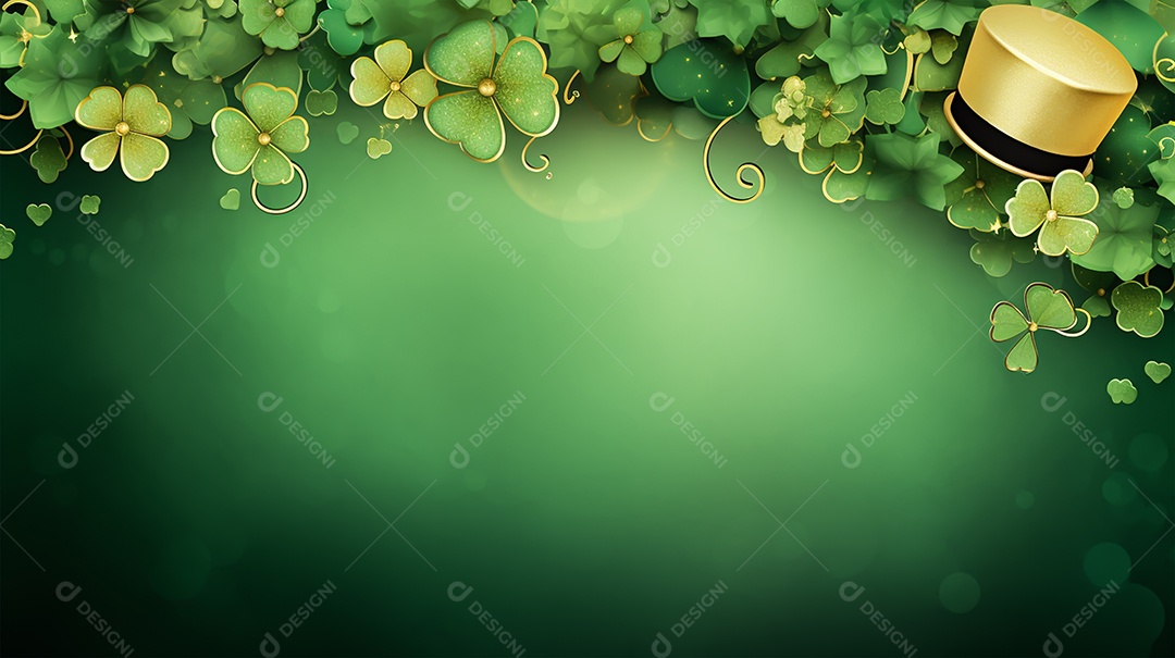 Dia de São Patrício moldura com flores verdes