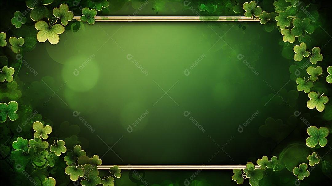 Dia de São Patrício moldura com flores verdes