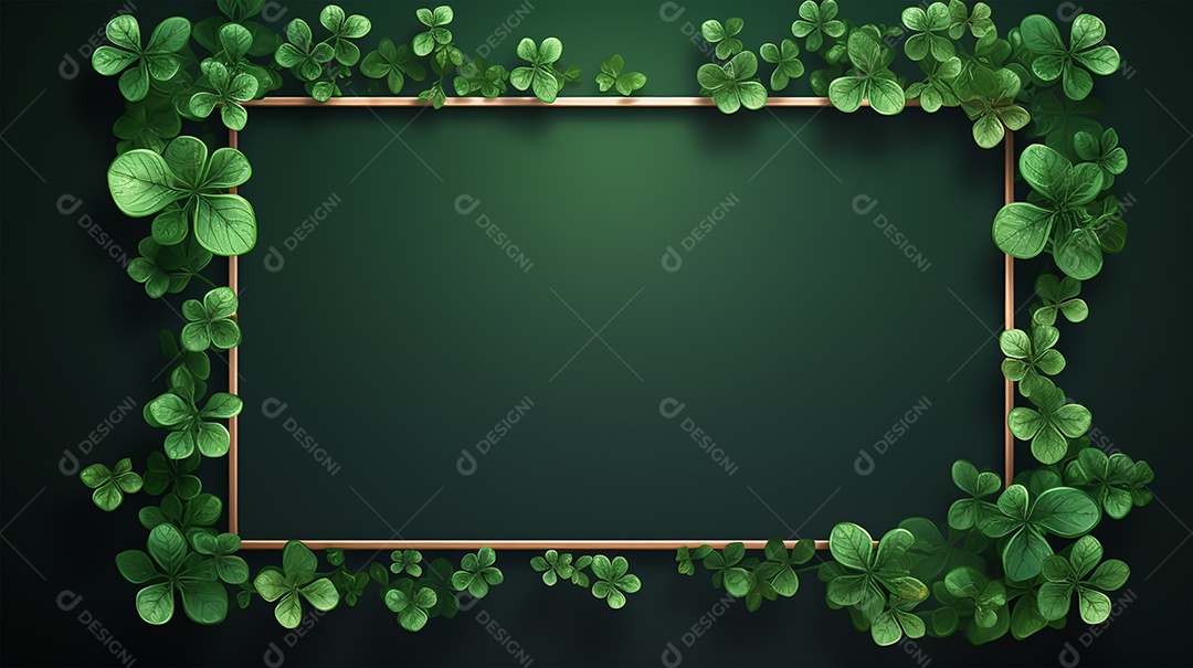 Dia de São Patrício moldura com flores verdes