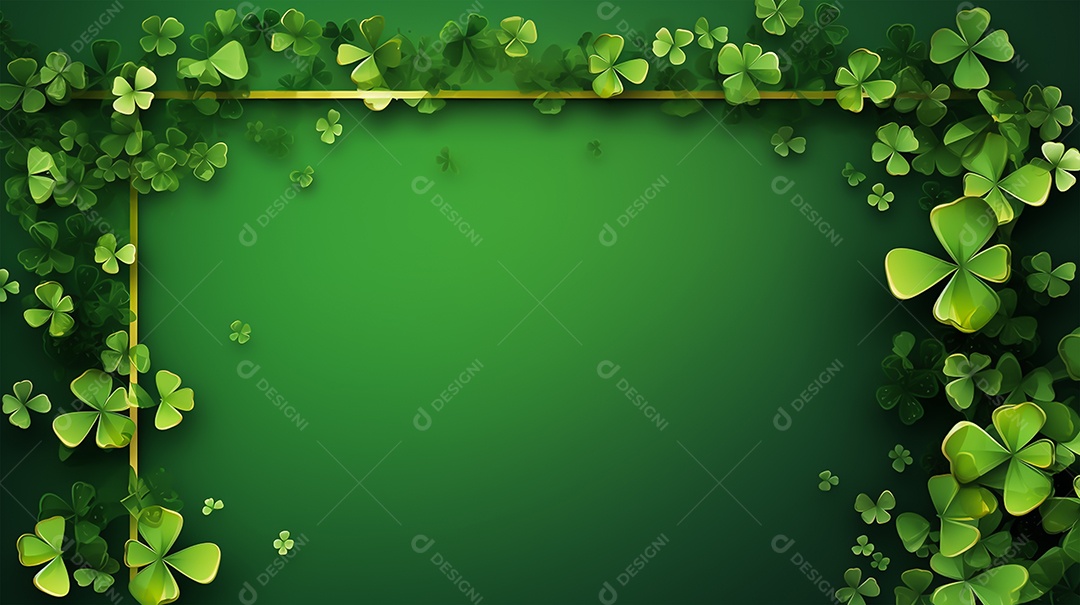 Dia de São Patrício moldura com flores verdes