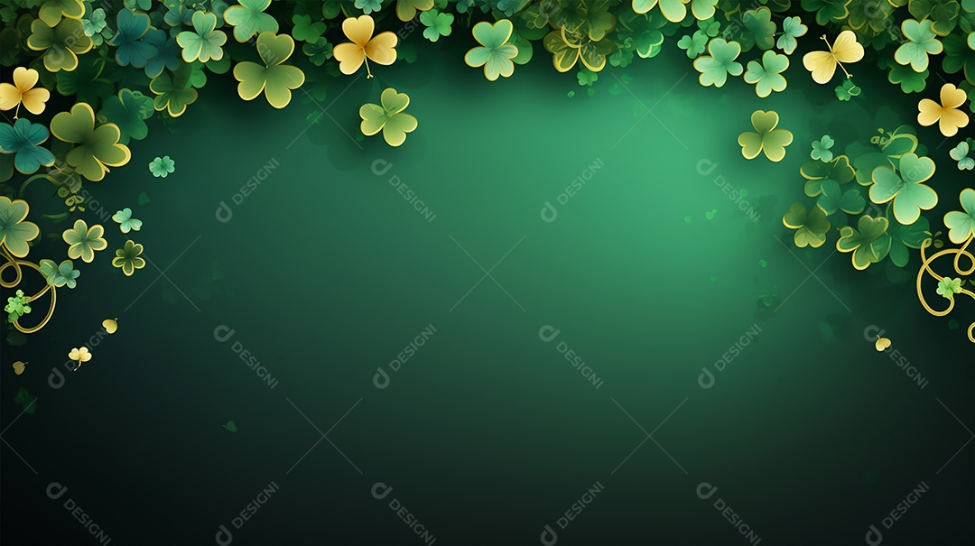 Dia de São Patrício moldura com flores verdes