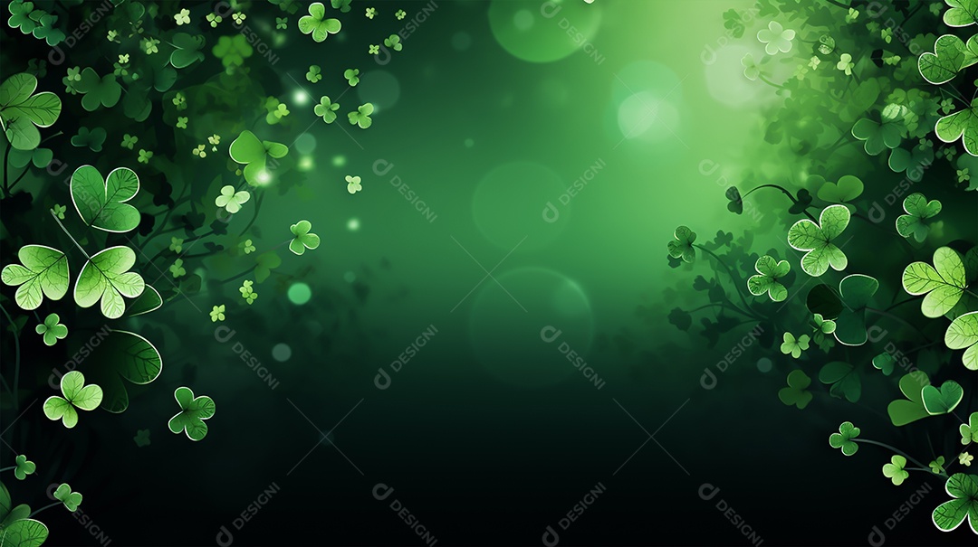 Dia de São Patrício moldura com flores verdes