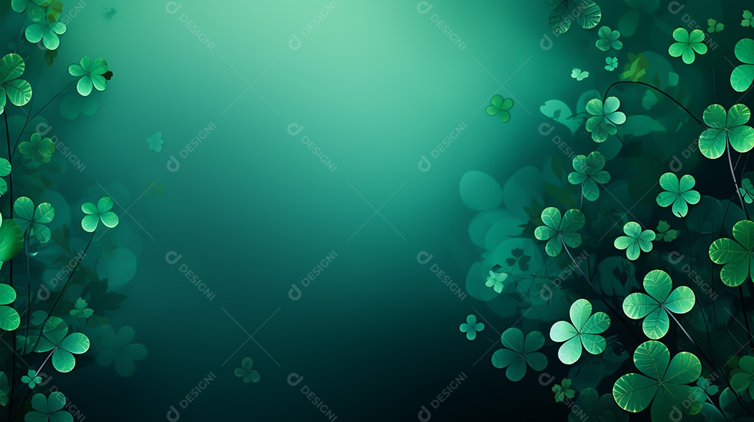 Dia de São Patrício moldura com flores verdes