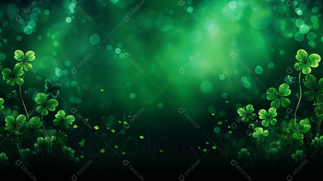 Dia de São Patrício moldura com flores verdes