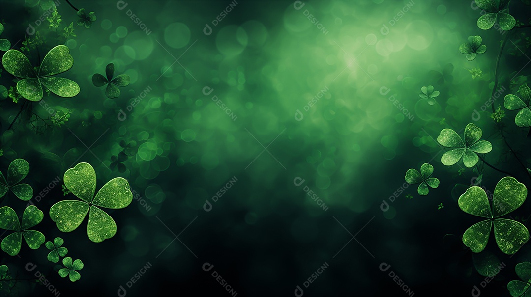 Dia de São Patrício moldura com flores verdes