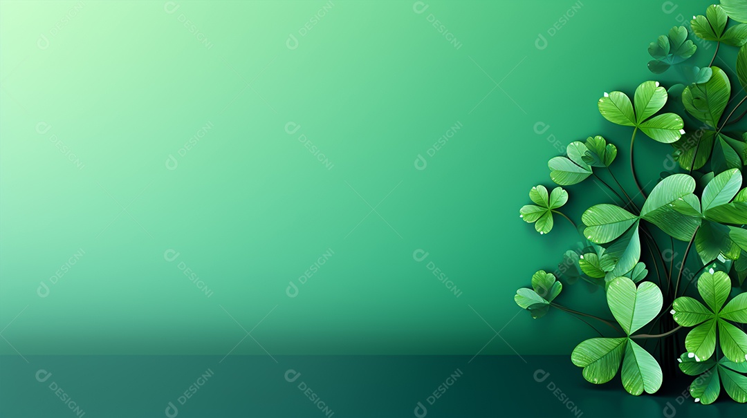 Dia de São Patrício moldura com flores verdes